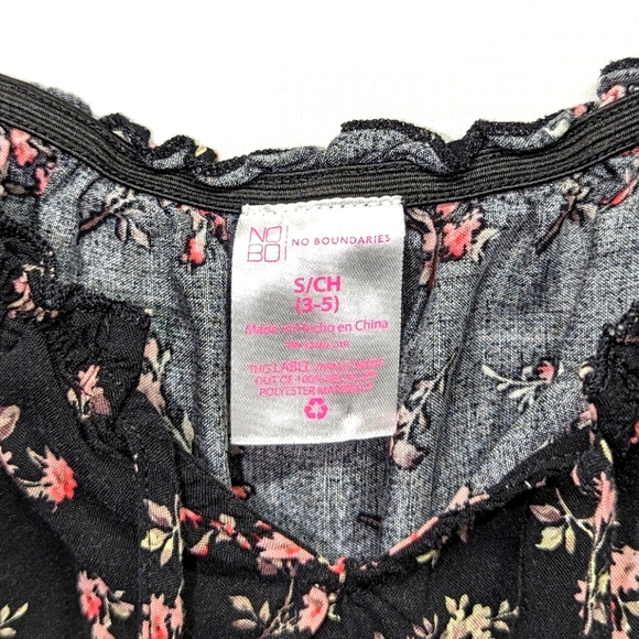 NB Black Floral Tank w/Frilly Shoulder Straps - Picture 4 of 4